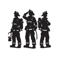 Feuerwehrleute Gruppe Pose Silhouette Illustration vektor