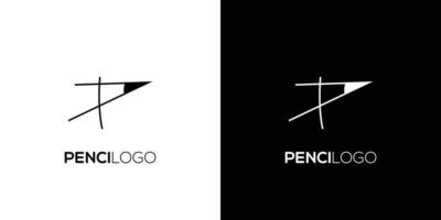 einfaches und einzigartiges Bleistift-Logo-Design vektor