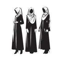 Hijab Stil Mode Illustration Design Silhouette Stil vektor