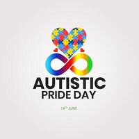 autistisch Regenbogen acht Unendlichkeit Symbol Symbol . Welt Autismus Bewusstsein Tag, Verstehen Liebe Konzept, Welt Autismus Spektrum Störung Bewusstsein Tag, Neurodiversität bewusst vektor