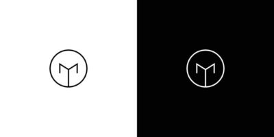 modernes und elegantes m buchstaben initial logo design vektor