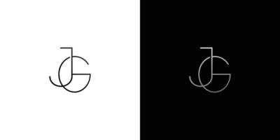 enkel och modern jg initials logotyp vektor