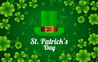 St. Patrick's Day Hintergrund mit Hut und Kleeblatt vektor