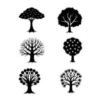 Silhouetten von verschiedene Baum Symbole vektor