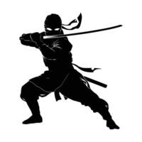 Ninja Kämpfer Grafik Silhouette . vektor