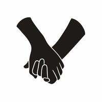 Silhouette von halten Hand Symbol auf Weiß Hintergrund mit Weiß Linien definieren Daumen und Finger. Hand Geste eben Symbol Abziehbild Illustration. vektor