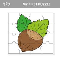 Bildung Puzzle-Spiel für Kinder im Vorschulalter mit Nuss vektor