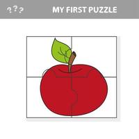 Puzzle-Spiel für Kinder. Arbeitsblatt zur Bildungsentwicklung - Apfel vektor