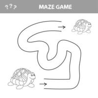 einfaches Labyrinth für jüngere Kinder mit einer Schildkröte vektor