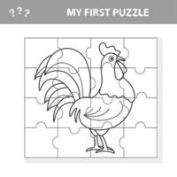 eine Vektorillustration eines Hühnerpuzzles für Kinder vektor