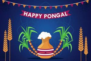 glad pongal firande dag bakgrund vektor