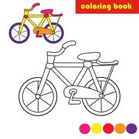 Färbung Buch Buchseite. Fahrrad. Karikatur Illustration vektor