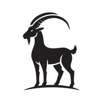 Silhouette von ein Ziege, Steinbock, Tierkreis Zeichen vektor