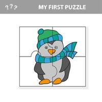 eine Vektorillustration des Pinguinpuzzles für Vorschulkinder vektor
