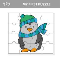 eine Vektorillustration des Pinguinpuzzles für Vorschulkinder vektor