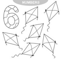 Lernspiel - Zahlen lernen. Malbuch für Vorschulkinder vektor