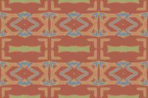 pakistanisch Kleider Muster nahtlos skandinavisch Muster Motiv Stickerei, Ikat Stickerei Design zum drucken Tapisserie Blumen- Kimono wiederholen Muster Schnürung Spanisch Motiv vektor