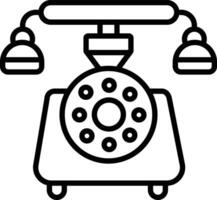 retro Telefon Gliederung Illustration vektor