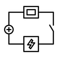 elektrisk krets linje ikon vektor
