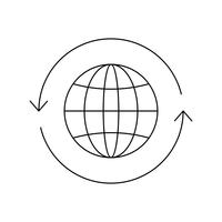 Globuslinie schwarzes Symbol