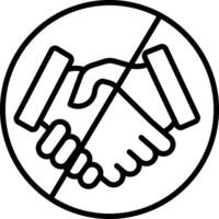 Nein Hand Shake Gliederung Illustration vektor