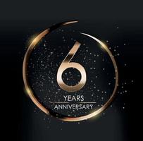 mall logotyp 6 år årsdagen vektorillustration vektor
