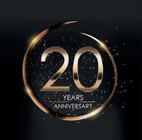 mall logotyp 20 års jubileum vektorillustration vektor