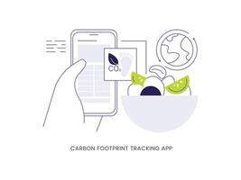 kol fotavtryck spårning app. co2 utsläpp konsekvenser abstrakt begrepp illustration uppsättning vektor