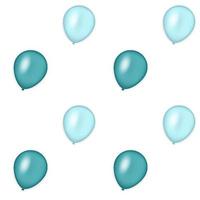 färgad uppsättning blå ballonger isolerad på vit bakgrund, vektorillustration vektor