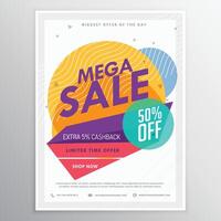 Fantastisk försäljning rabatt broschyr flygblad mall kort för din befordran med abstrakt färgrik former vektor