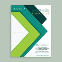 elegant grön pil stil företag broschyr design mall vektor