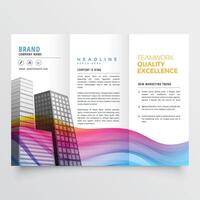 färgrik kreativ trifold företag broschyr design vektor