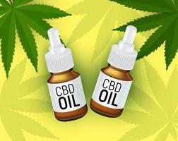 CBD-Ölprodukte, Cannabisöl für medizinische und kosmetische Zwecke. Vektorillustration vektor