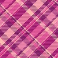 Argyle nahtlos Muster Stoff, Festival Textil- Plaid Hintergrund. Gruß Textur Tartan prüfen im Rosa und rot Farben. vektor