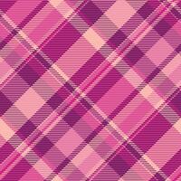 argyle sömlös mönster tyg, festival textil- pläd bakgrund. hälsning textur tartan kolla upp i rosa och röd färger. vektor