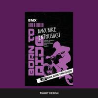 städtisch bmx T-Shirt Design Konzept geboren zu Reiten Poster vektor