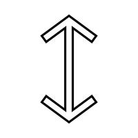 Up Down Line Schwarzes Symbol vektor