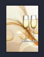 två glas champagne på blank bakgrund. vektor illustration