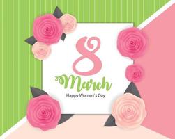 Poster Internationaler glücklicher Frauentag 8. März Blumengrußkarte Vektor-Illustration vektor