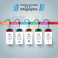 Abstrakt 3D digital illustration Infographic. vektor