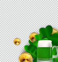 Happy Saint Patricks Day Hintergrund mit Kleeblättern. Vektor-Illustration vektor