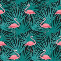 färgglada rosa flamingo sömlösa mönster bakgrund. vektor illustration