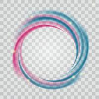 abstrakte blaue und rosa Welle auf transparentem Hintergrund. Vektor-Illustration. vektor