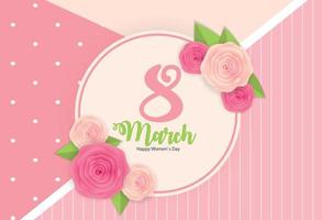 Poster Internationaler glücklicher Frauentag 8. März Blumengrußkarte Vektor-Illustration vektor