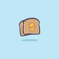 Brot mit Butter Karikatur Design. Brot vektor