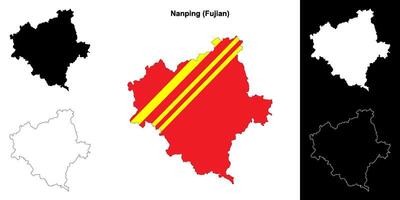 Nanping leer Gliederung Karte einstellen vektor