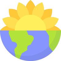 Hälfte Erde Hälfte Sonnenblume steigend Design Illustration vektor