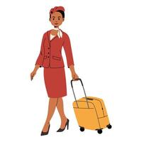 Stewardess Charakter im Uniform. isoliert Illustration vektor