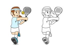 Padel Spieler Karikatur Design Illustration vektor