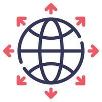 global erreichen Symbol Illustration zum uiux vektor